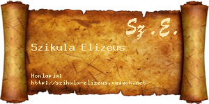Szikula Elizeus névjegykártya